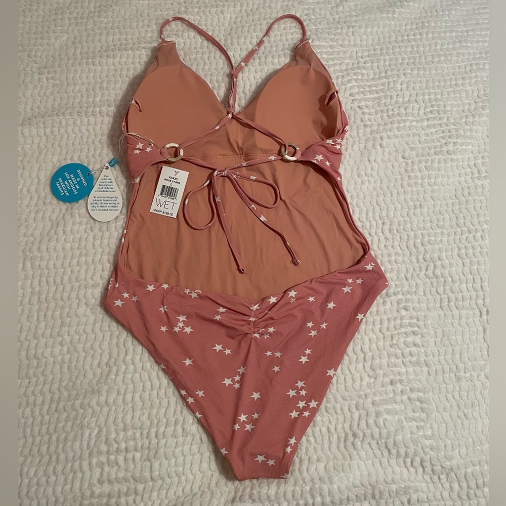 WET Swimwear | Aria One Piece Swimsuit in Rose Stars | Women’s Swimsuit | NWT - Picture 4 of 16